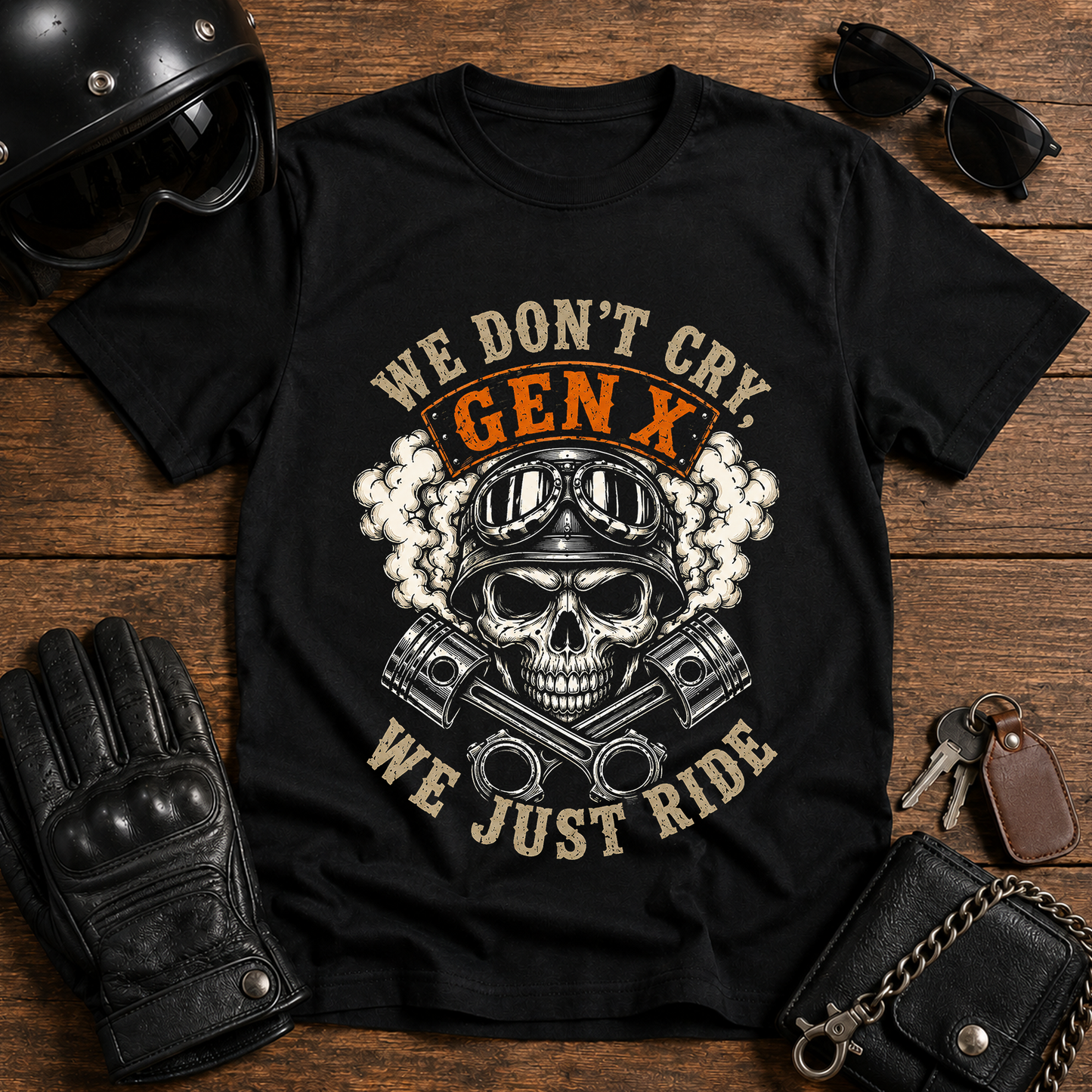 Gen X We Don't Cry We Just Ride T‑Shirt
