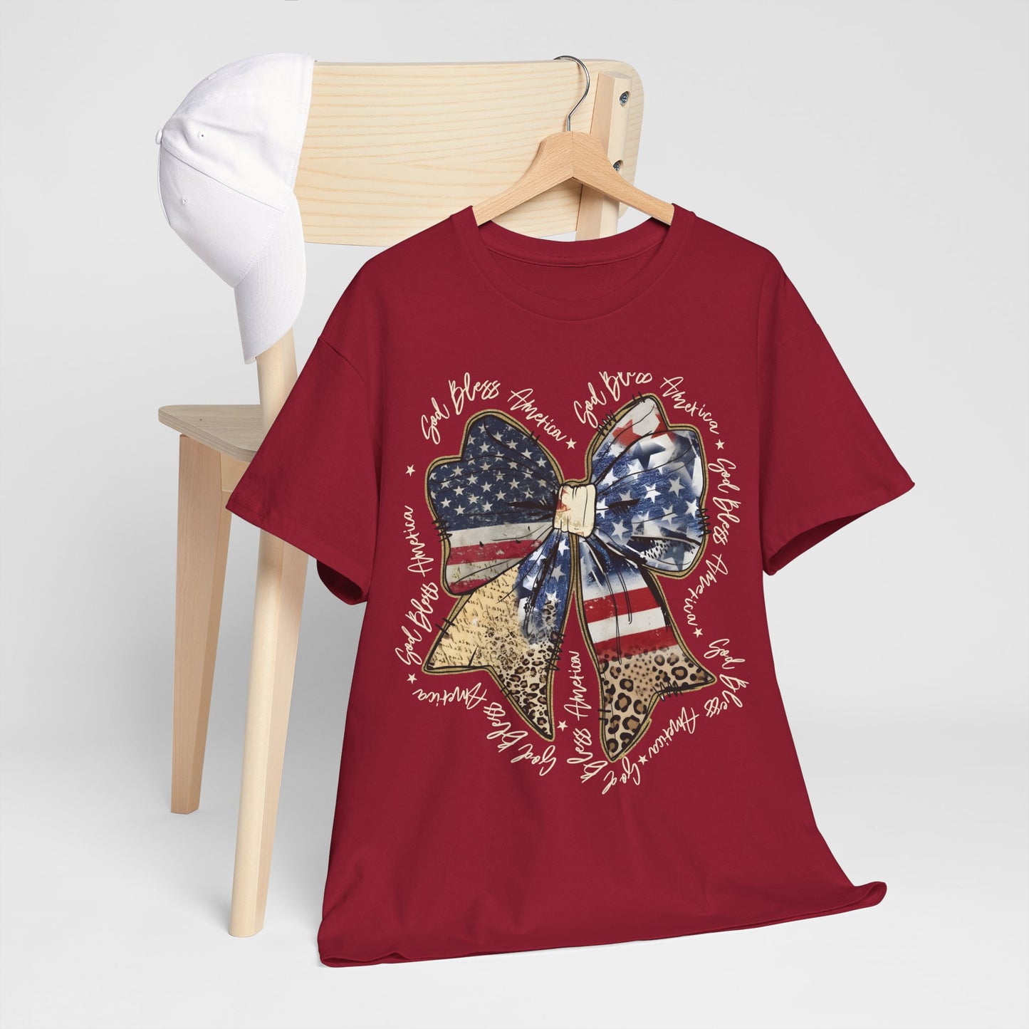 Patriotic American Flag Bow T-Shirt