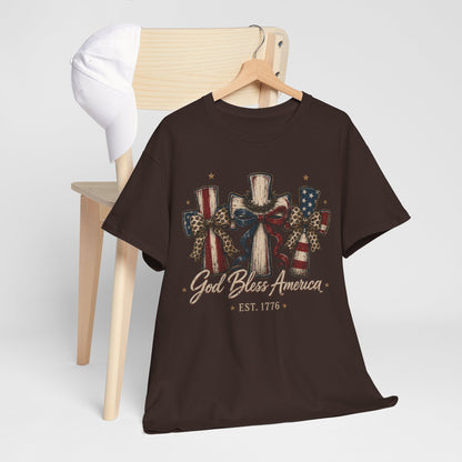 God Bless America Cross Tee