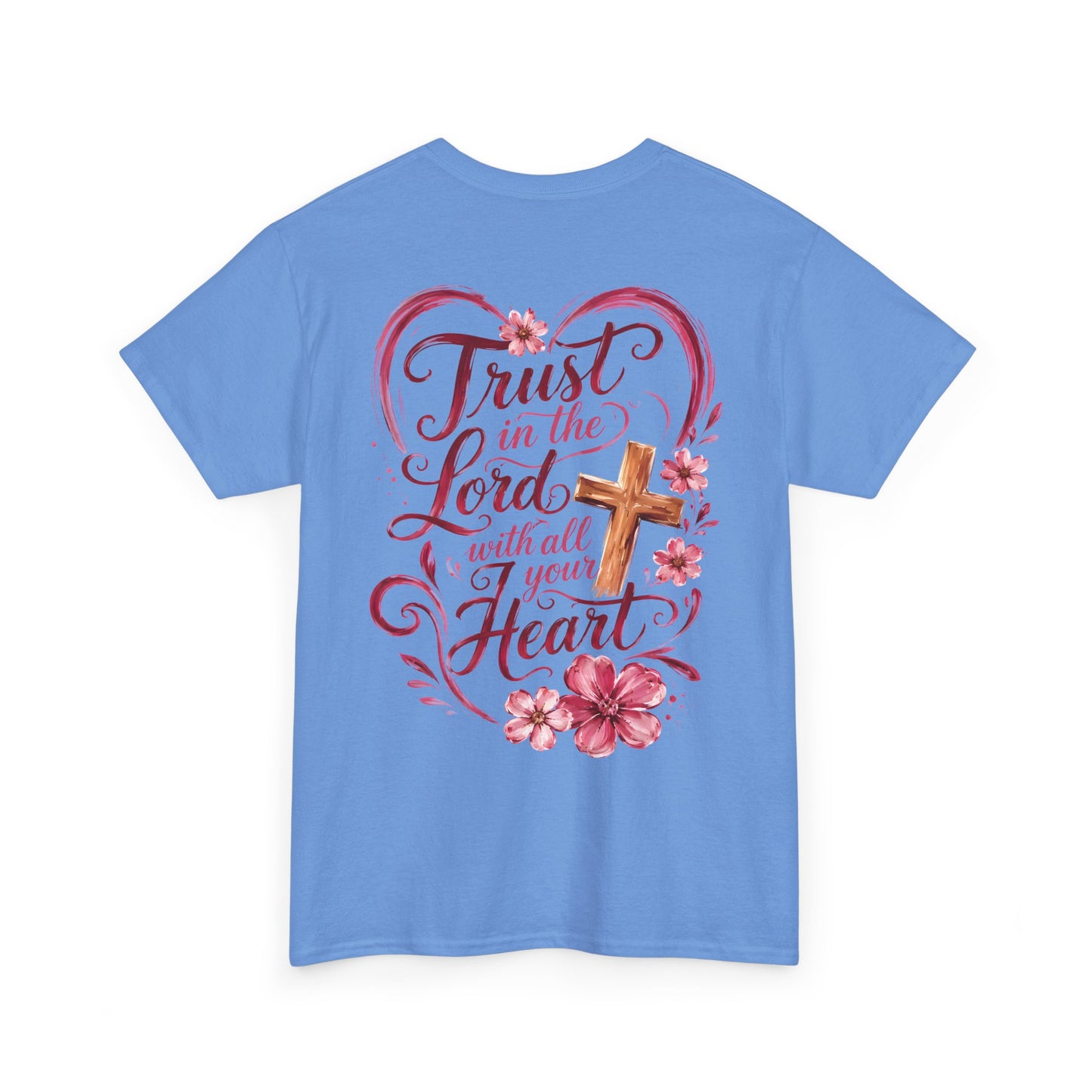 “Trust in the Lord with All Your Heart” Floral Cross Tee
