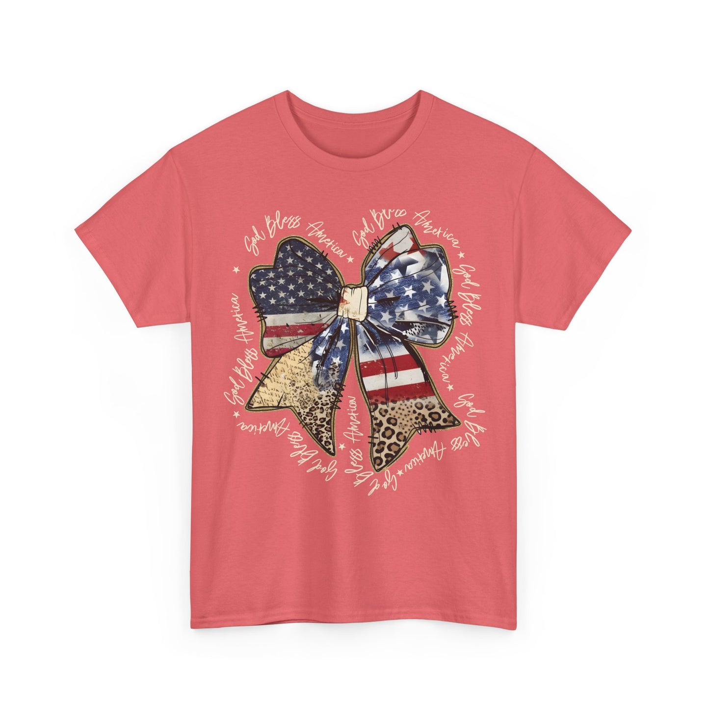 Patriotic American Flag Bow T-Shirt