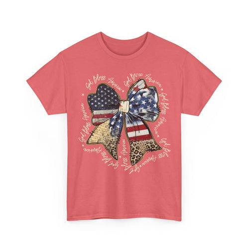 Patriotic American Flag Bow T-Shirt