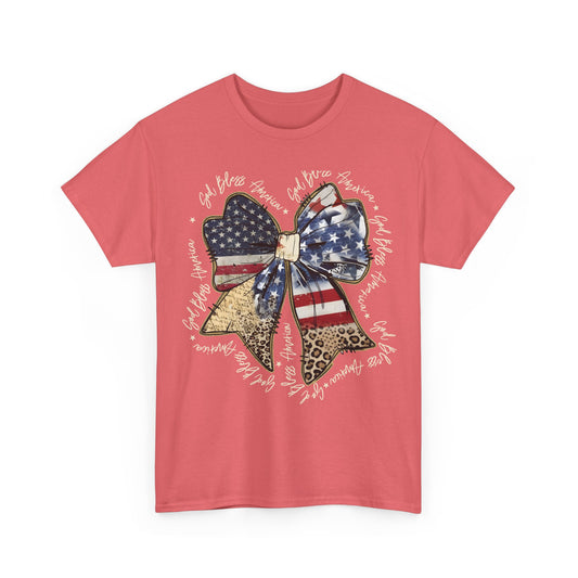 Patriotic American Flag Bow T-Shirt