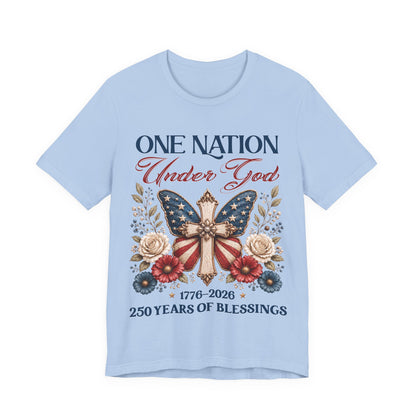 One Nation Under God 250 Years - Christian Women T-Shirt