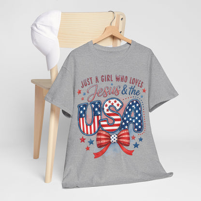 Just a Girl Who Loves Jesus & the USA T-Shirt