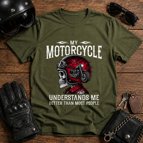 Motorcycle Helmet & Skull T-Shirt