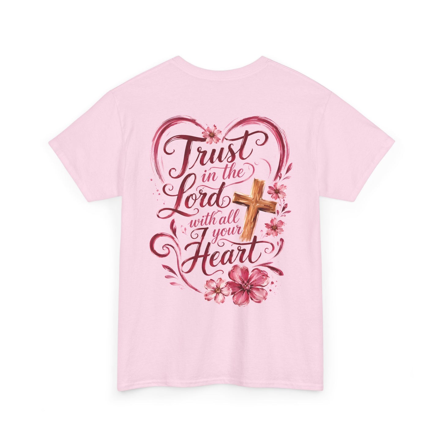 “Trust in the Lord with All Your Heart” Floral Cross Tee