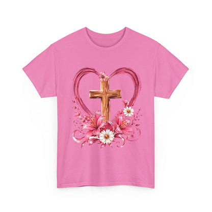 “Trust in the Lord with All Your Heart” Floral Cross Tee