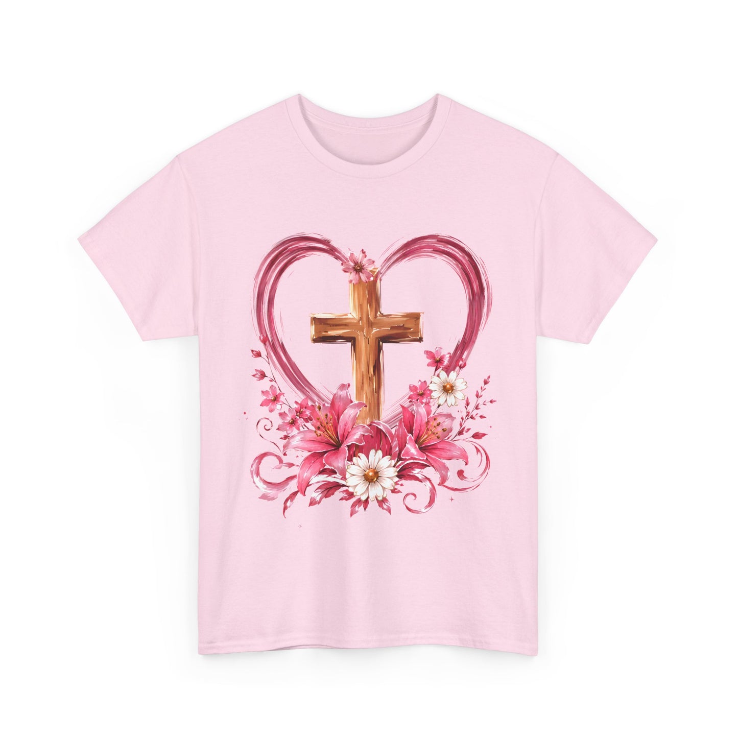 “Trust in the Lord with All Your Heart” Floral Cross Tee
