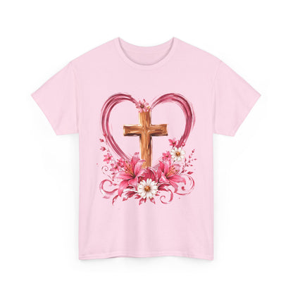 “Trust in the Lord with All Your Heart” Floral Cross Tee