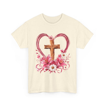 “Trust in the Lord with All Your Heart” Floral Cross Tee