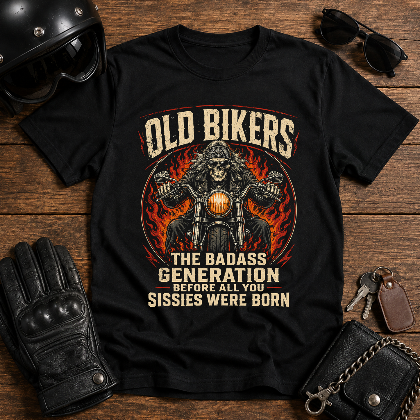 Old Bikers Motorcycle T‑Shirt
