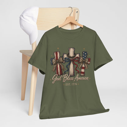 God Bless America Cross Tee