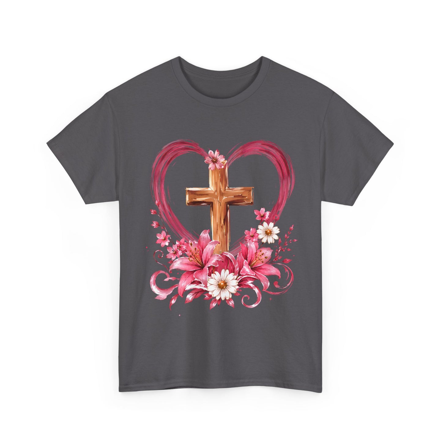 “Trust in the Lord with All Your Heart” Floral Cross Tee