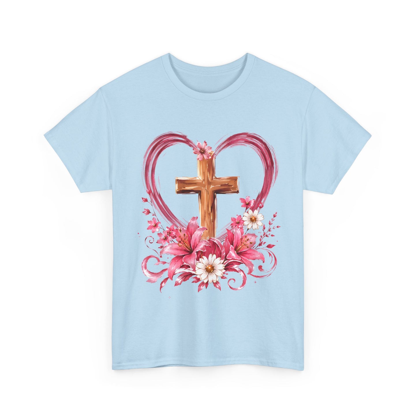“Trust in the Lord with All Your Heart” Floral Cross Tee