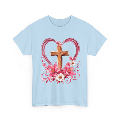 “Trust in the Lord with All Your Heart” Floral Cross Tee