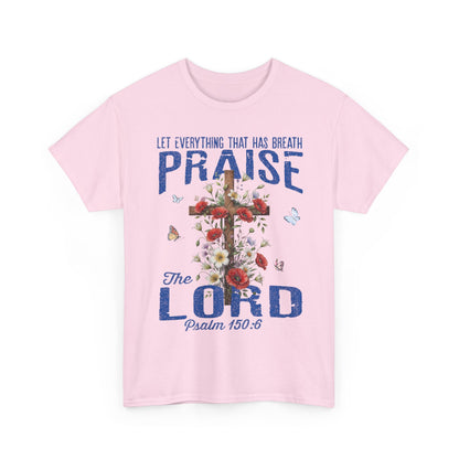 Praise the Lord Floral Cross T-Shirt