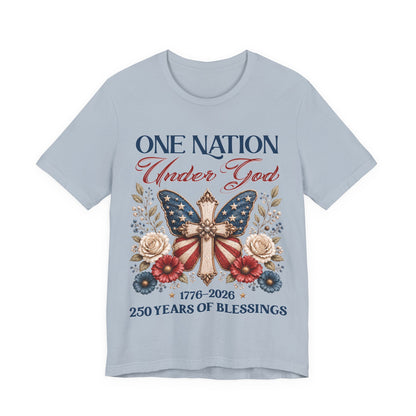 One Nation Under God 250 Years - Christian Women T-Shirt