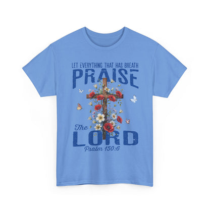 Praise the Lord Floral Cross T-Shirt