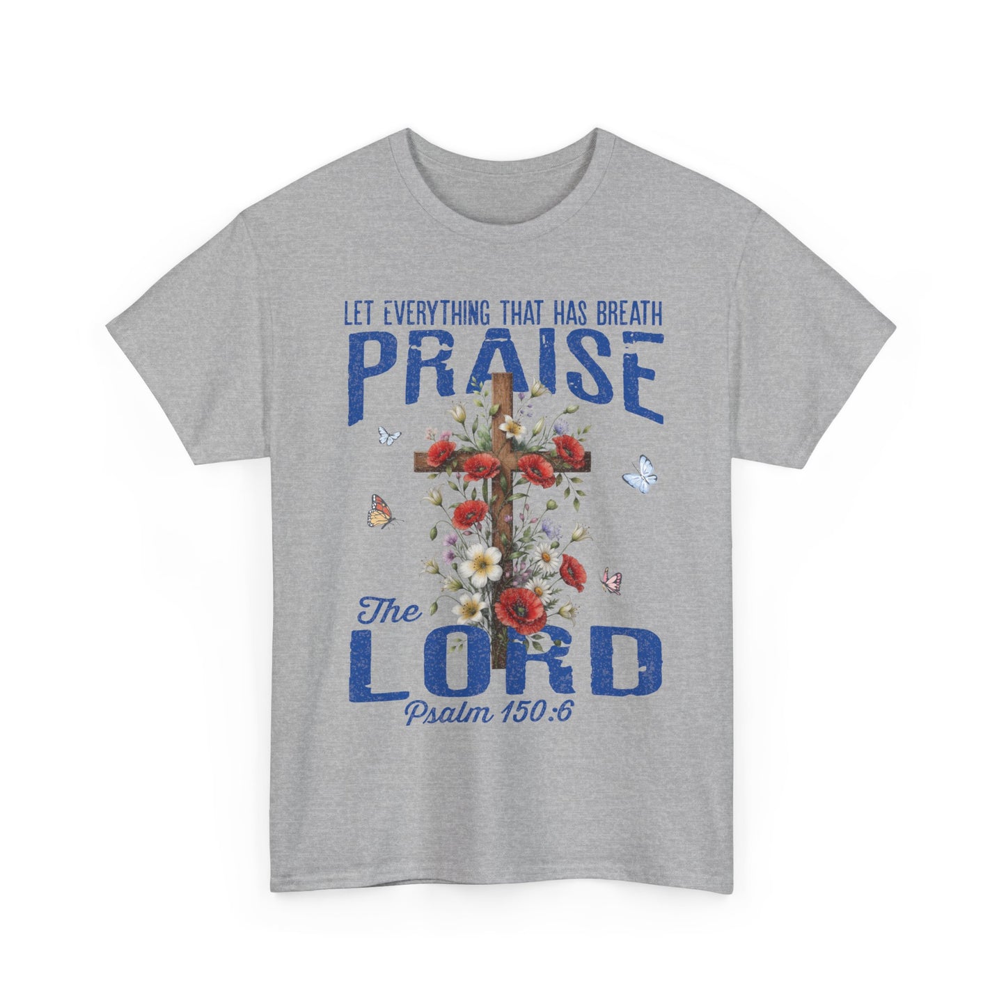 Praise the Lord Floral Cross T-Shirt