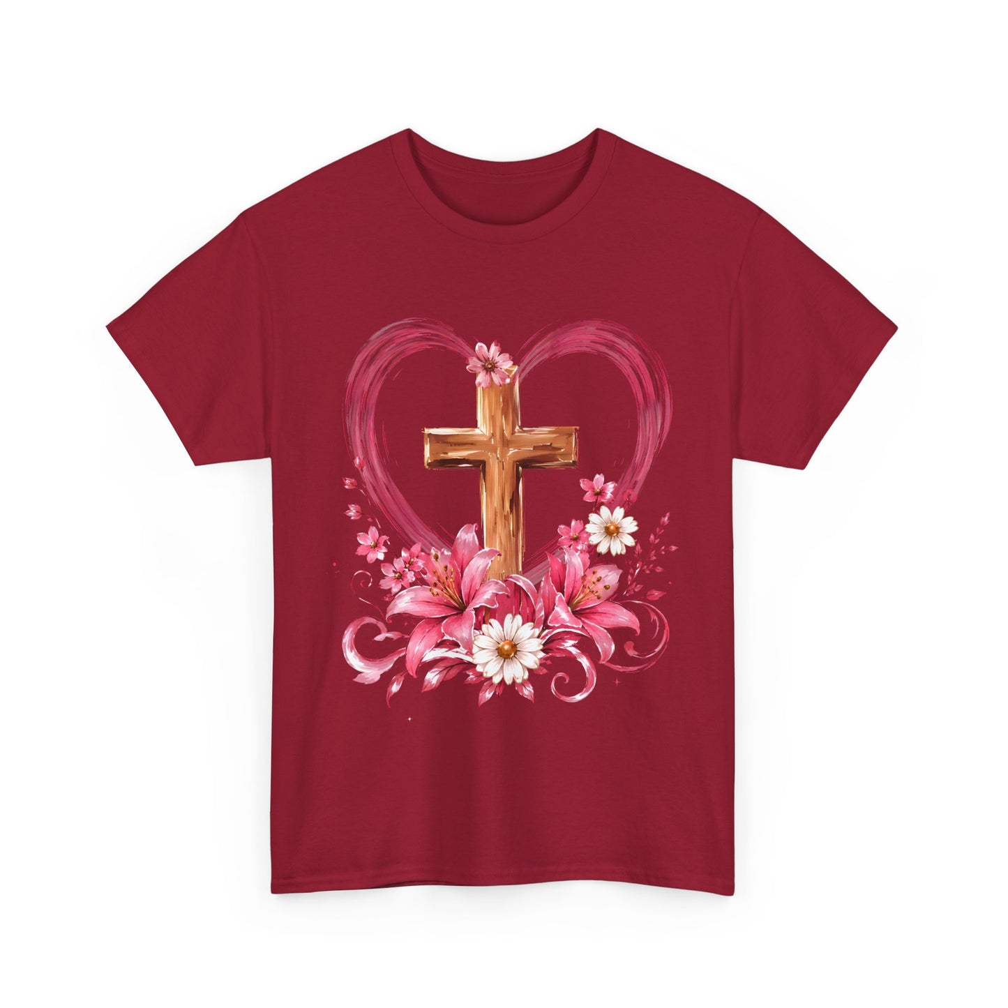 “Trust in the Lord with All Your Heart” Floral Cross Tee