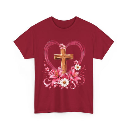 “Trust in the Lord with All Your Heart” Floral Cross Tee