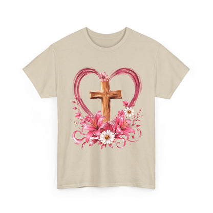 “Trust in the Lord with All Your Heart” Floral Cross Tee