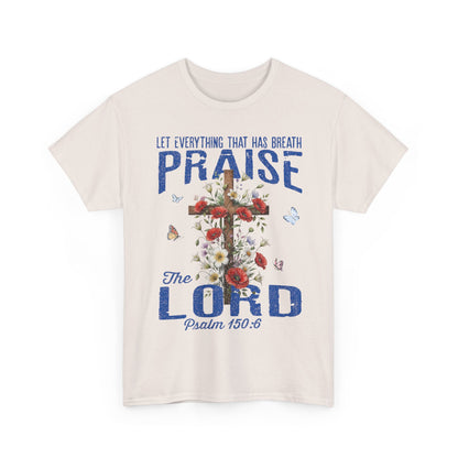Praise the Lord Floral Cross T-Shirt