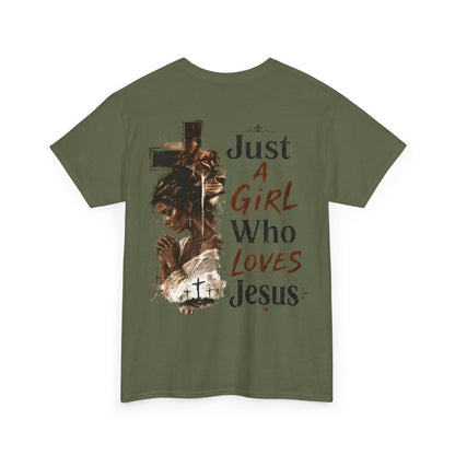 "Just A Girl Who Loves Jesus" Christian Faith Tee