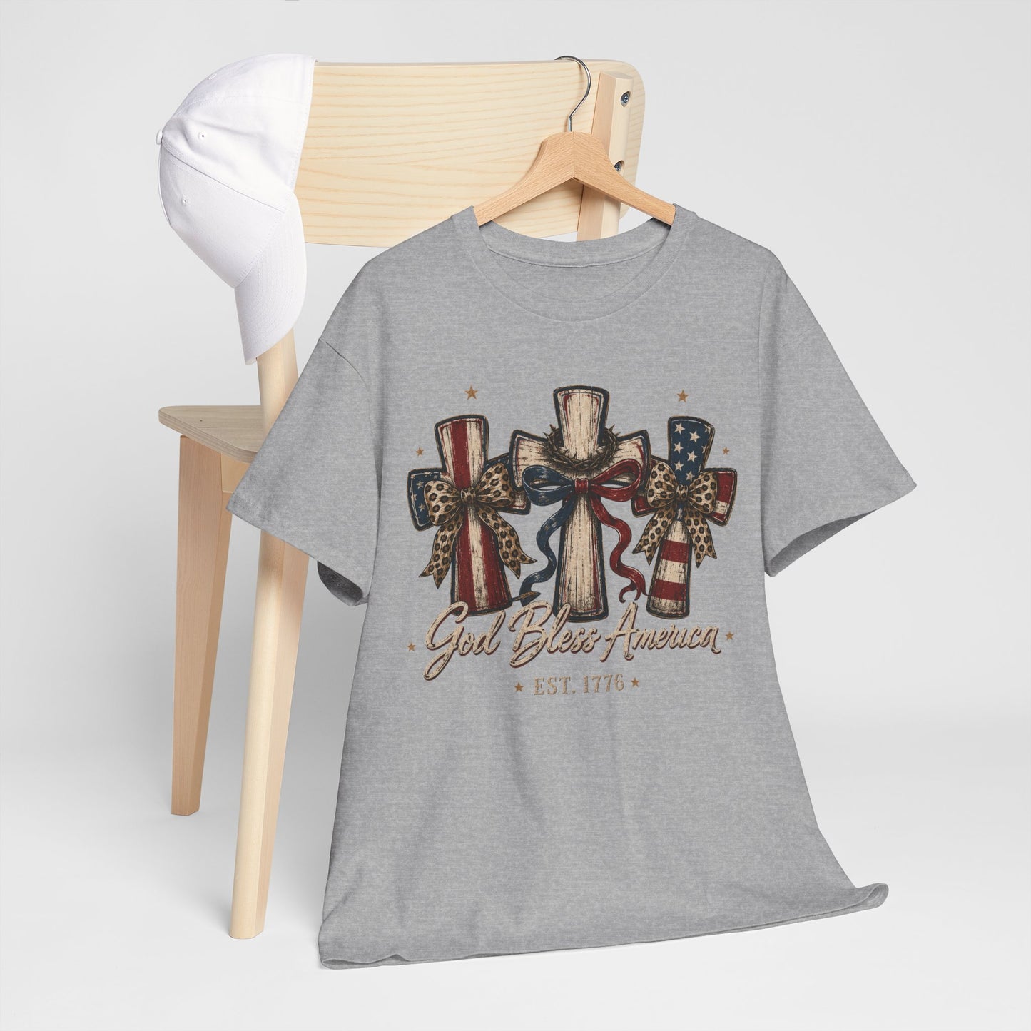 God Bless America Cross Tee
