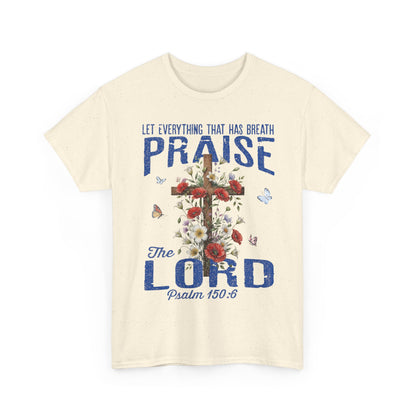 Praise the Lord Floral Cross T-Shirt