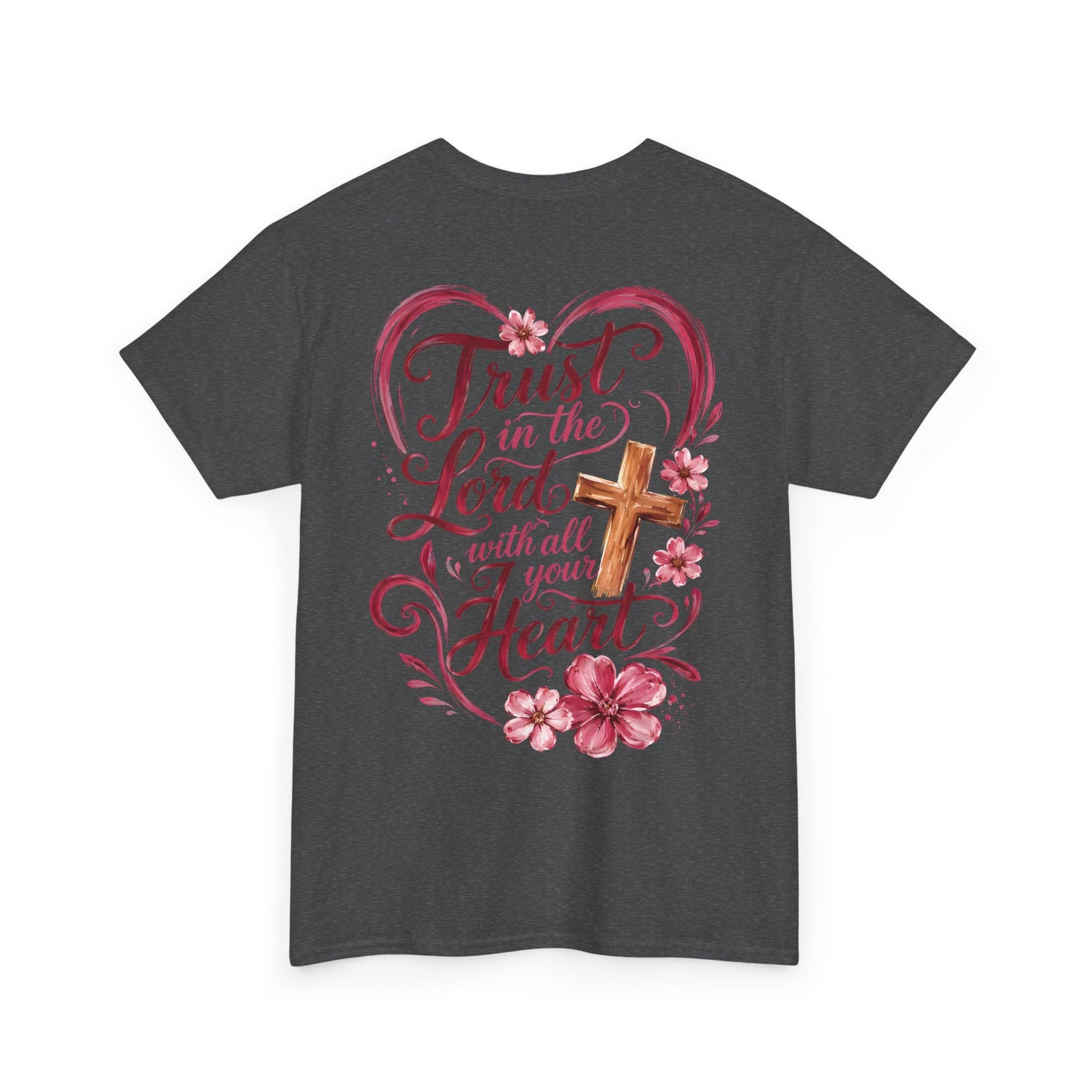 “Trust in the Lord with All Your Heart” Floral Cross Tee