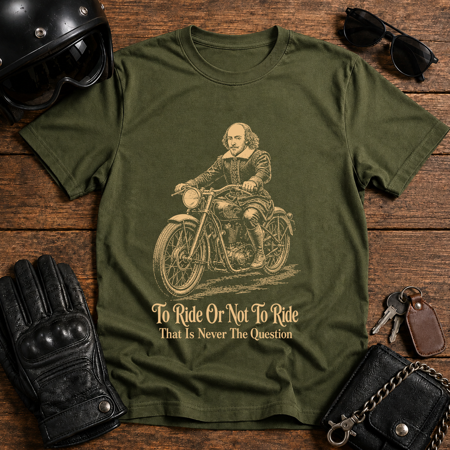 To Ride Or Not To Ride" Vintage Literary Biker Tee