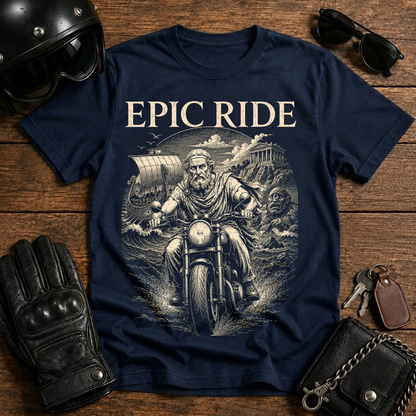 Epic Ride T-Shirt — Vintage Viking Motorcycle Graphic