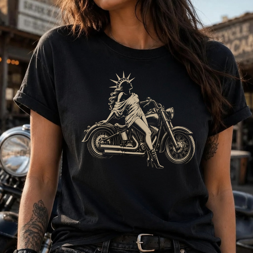 Statue of Liberty Biker T-Shirt