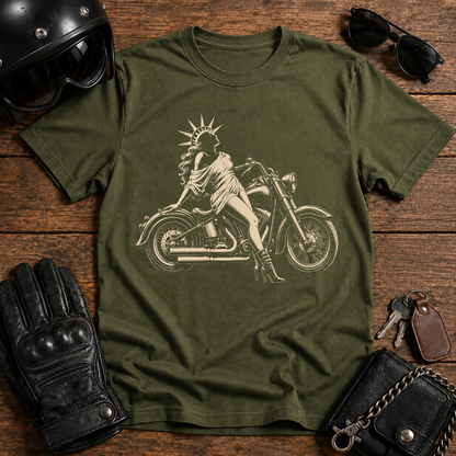 Statue of Liberty Biker T-Shirt