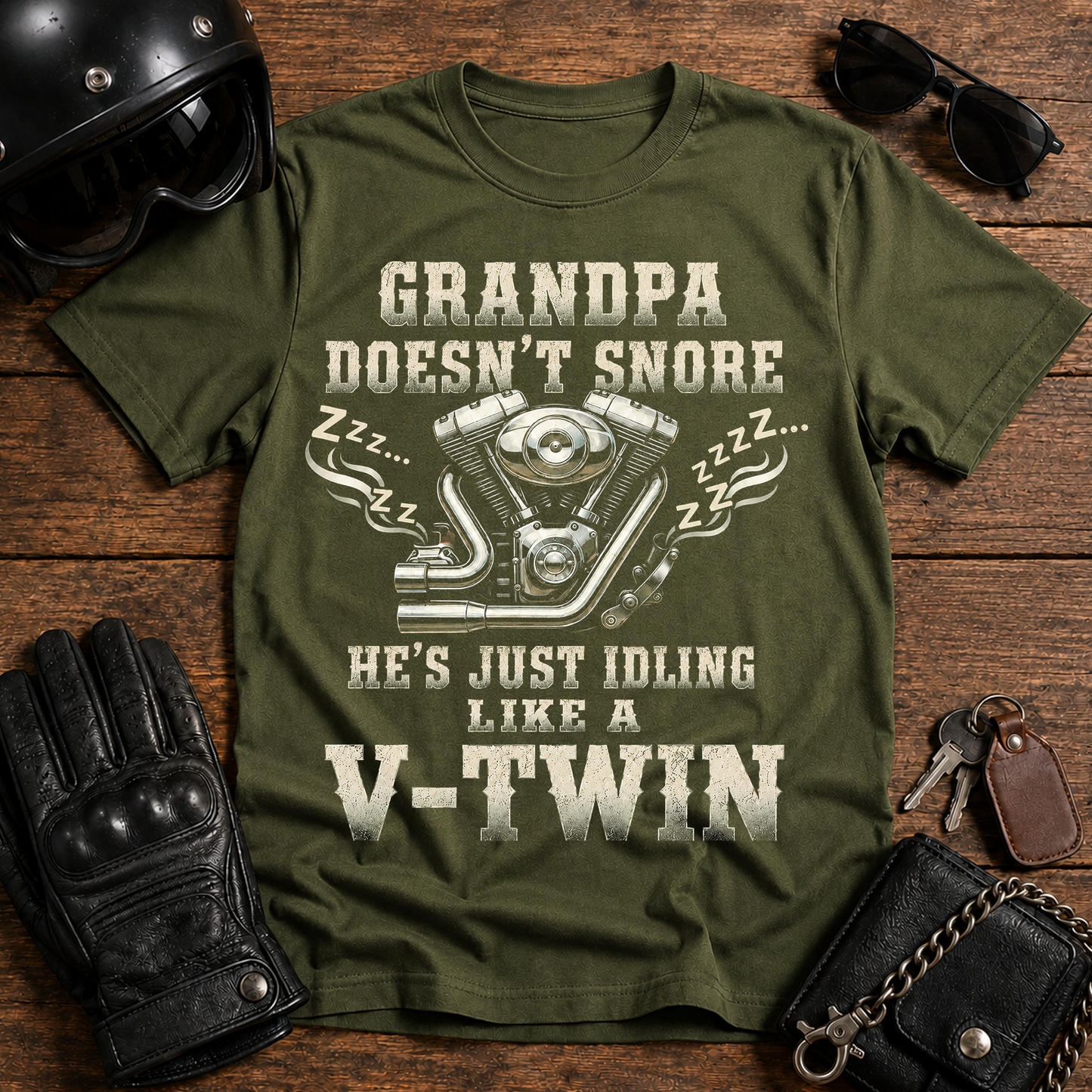 Grandpa Doesn't Snore — T‑Shirt