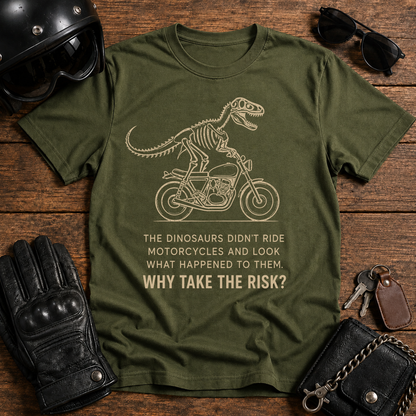 Dinosaur Skeleton Motorcycle T-Shirt