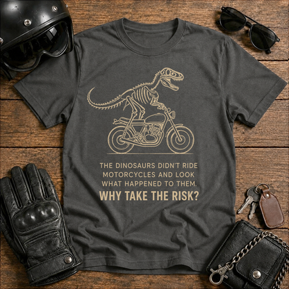 Dinosaur Skeleton Motorcycle T-Shirt