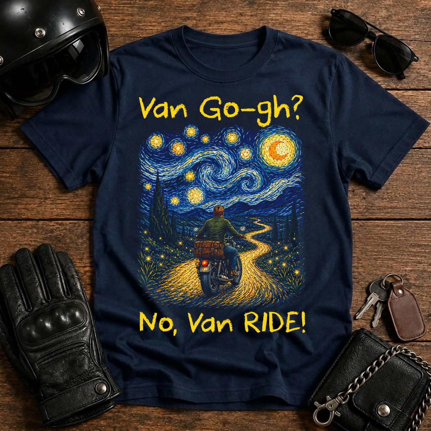 Van Gogh Inspired "Van Go-gh? No, Van Ride" T-Shirt