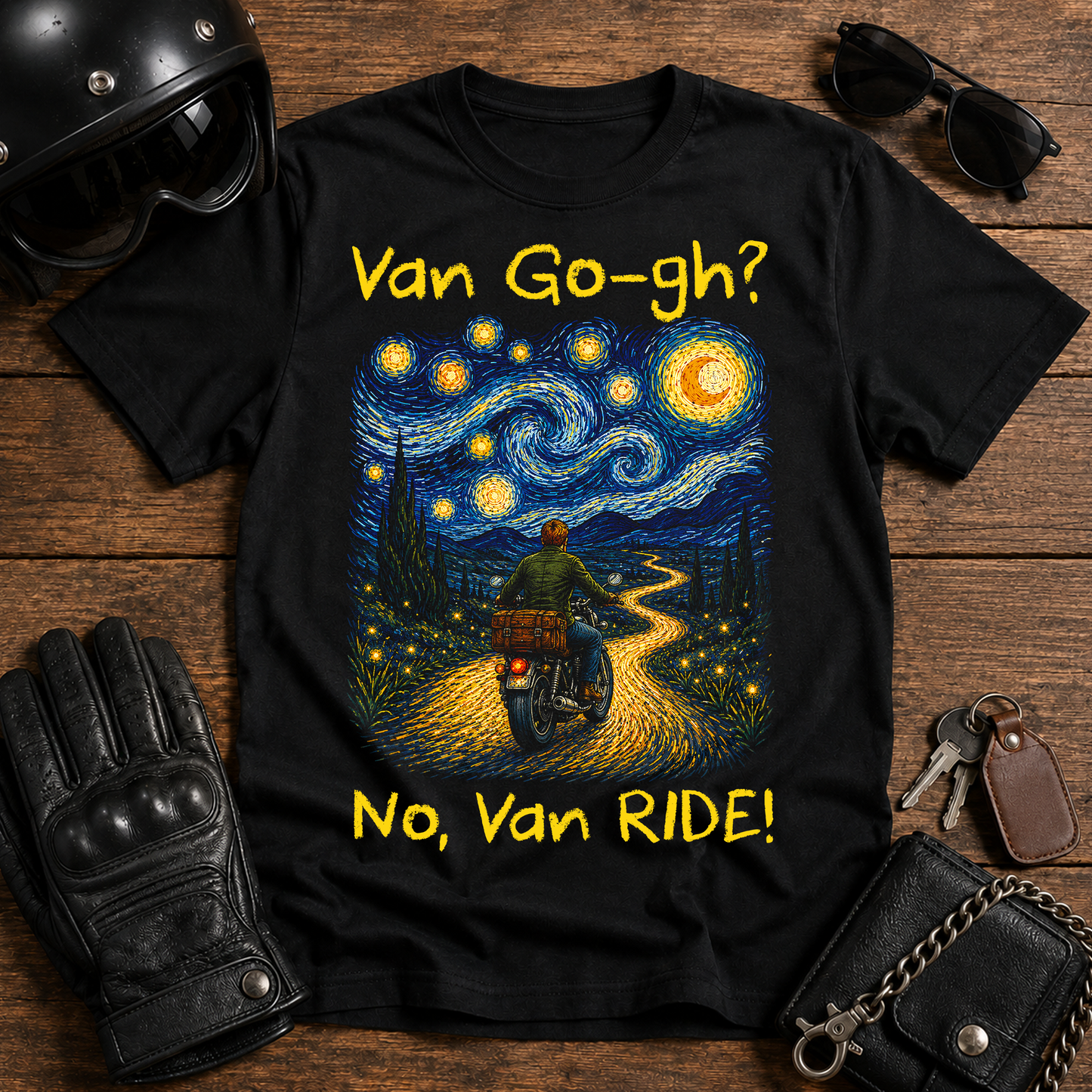 Van Gogh Inspired "Van Go-gh? No, Van Ride" T-Shirt