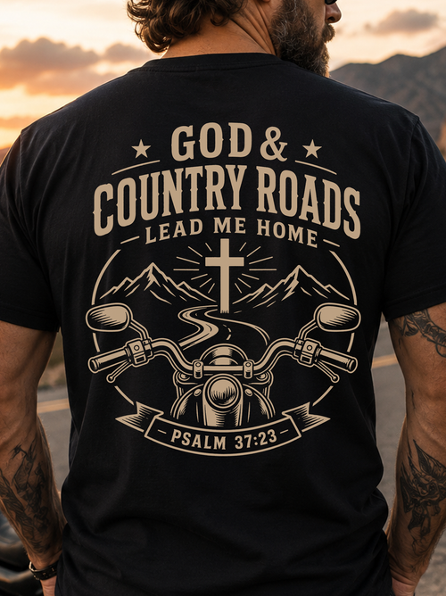 GOD & COUNTRY ROADS LEAD ME HOME PSALM  T-Shirt