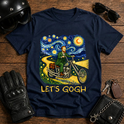 'Let's Gogh' Starry Night Vincent van Gogh Bike Art Tee