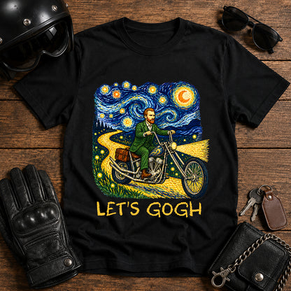 'Let's Gogh' Starry Night Vincent van Gogh Bike Art Tee
