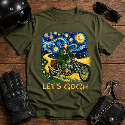 'Let's Gogh' Starry Night Vincent van Gogh Bike Art Tee