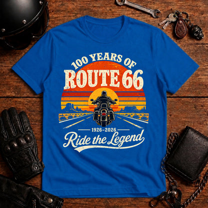 100 Years of Route 66: Ride the Legend T-Shirt