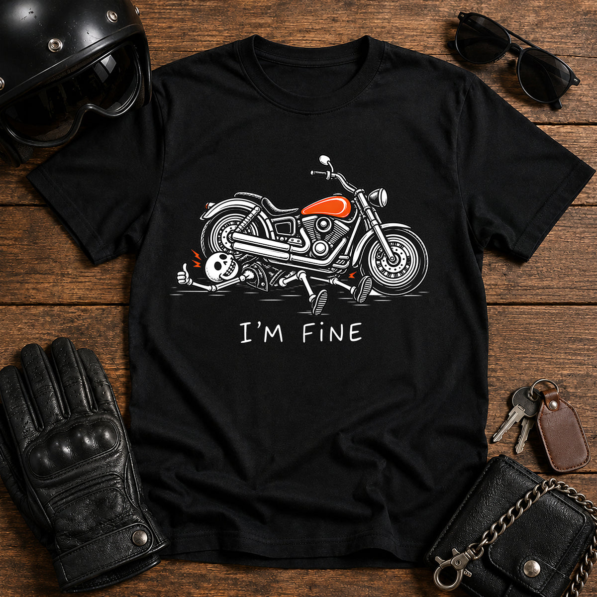 'I'm Fine' Biker T-Shirt