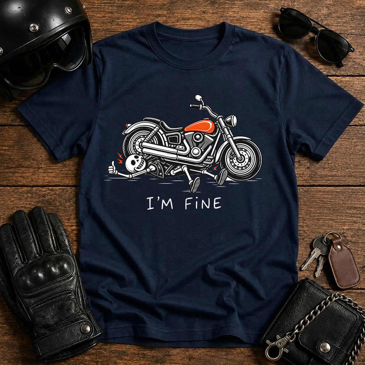 'I'm Fine' Biker T-Shirt