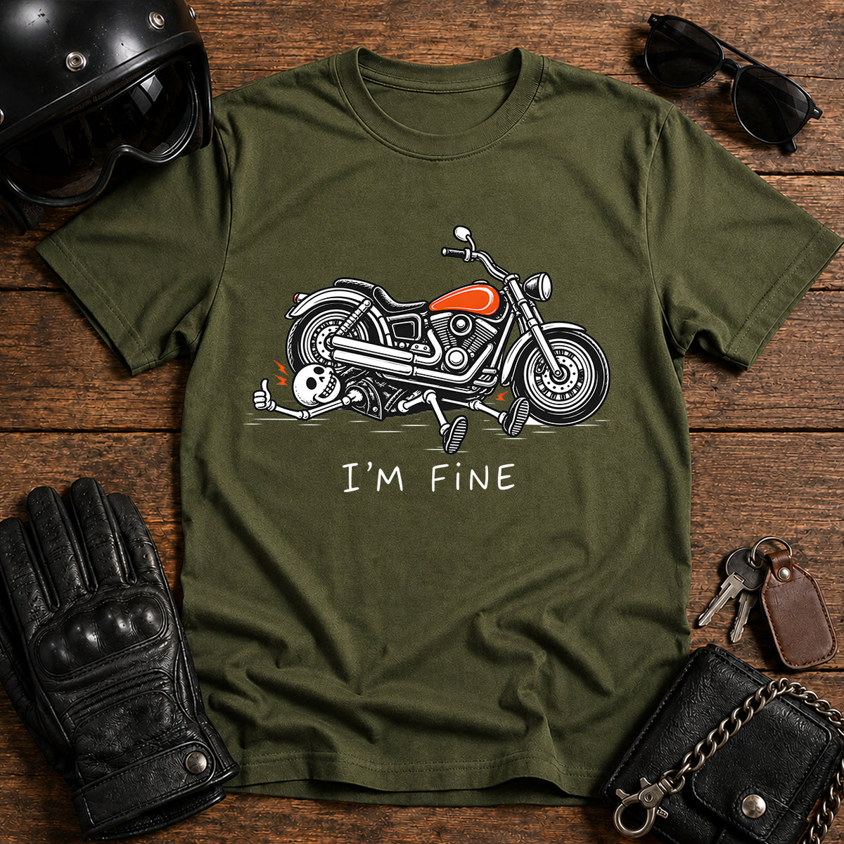'I'm Fine' Biker T-Shirt