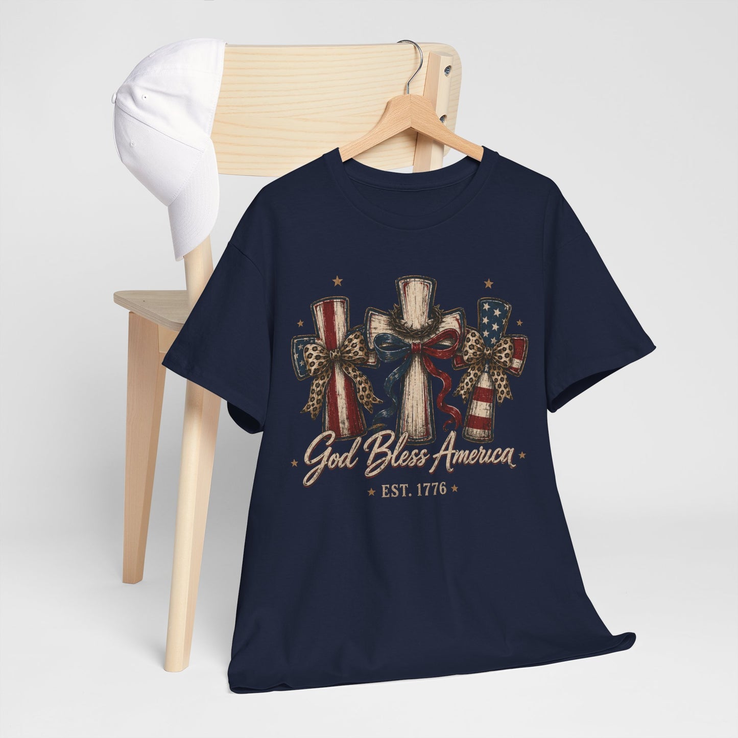 God Bless America Cross Tee